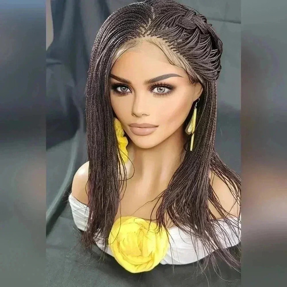 Handmade Micro Braided Wig Yassine Red Wine - Picture 12 of 17